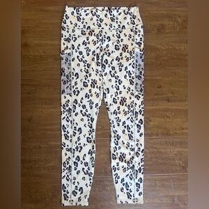 Fabletics Black and White Joggers with Leopard Print